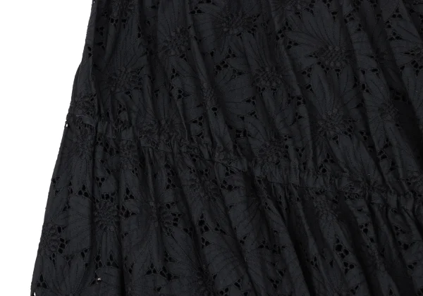 COMME des GARCONS Floral Embroidery Lace String Gather Skirt K-171558_007