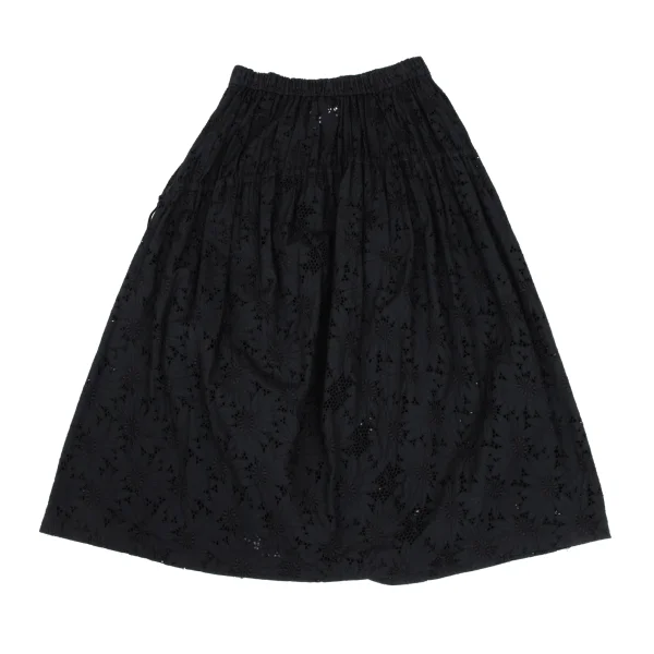 COMME des GARCONS Floral Embroidery Lace String Gather Skirt K-171558_012