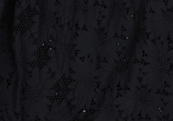 COMME des GARCONS Floral Embroidery Lace String Gather Skirt K-171558_013