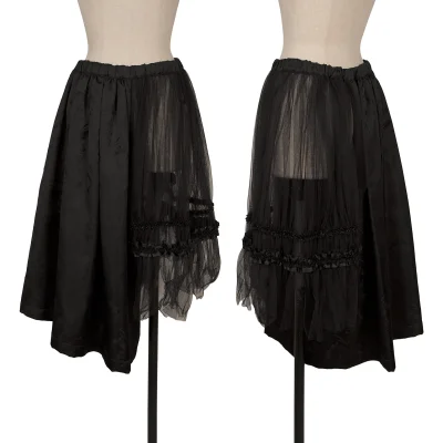 COMME des GARCONS Botanical Jacquard Half Mesh Switching Pants Skirt