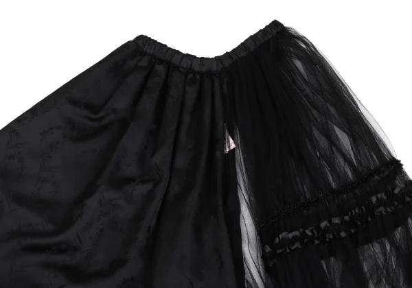 COMME des GARCONS Botanical Jacquard Half Mesh Switching Pants Skirt K-171560_003