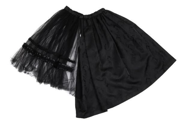 COMME des GARCONS Botanical Jacquard Half Mesh Switching Pants Skirt K-171560_012