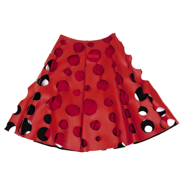 COMME des GARCONS Punching Synthetic Leather Skirt K-171561_002