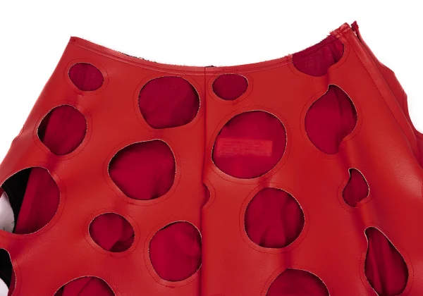 COMME des GARCONS Punching Synthetic Leather Skirt K-171561_004