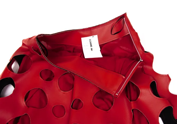 COMME des GARCONS Punching Synthetic Leather Skirt K-171561_005