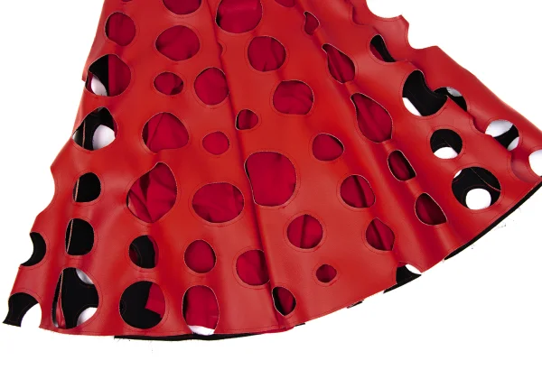 COMME des GARCONS Punching Synthetic Leather Skirt K-171561_006