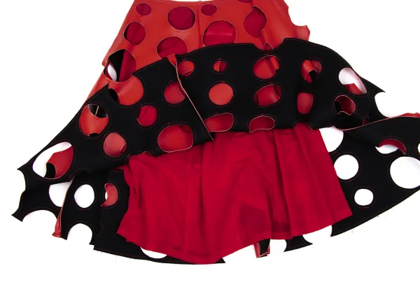 COMME des GARCONS Punching Synthetic Leather Skirt K-171561_007