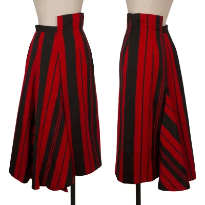 COMME des GARCONS Bold Striped Side Drape Switching Skirt