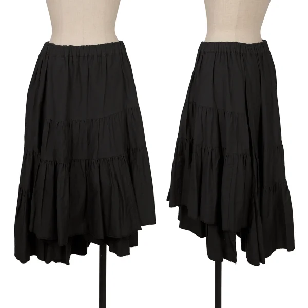 COMME des GARCONS Cotton Gathered Tiered Pants Black SS K-171564_001