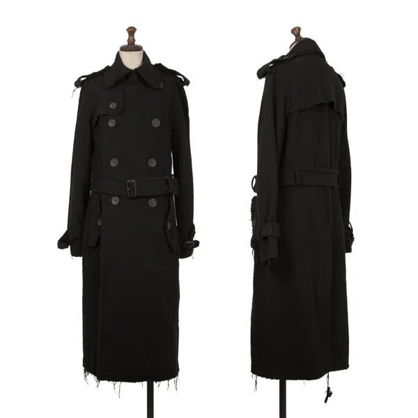 JUNYA WATANABE COMME des GARCONS Wool Fulling Trench Coat Black M K-171565_001