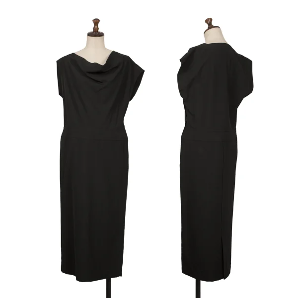tricot COMME des GARCONS Wool Drape Neck Sleeveless Dress Black S K-171569_001