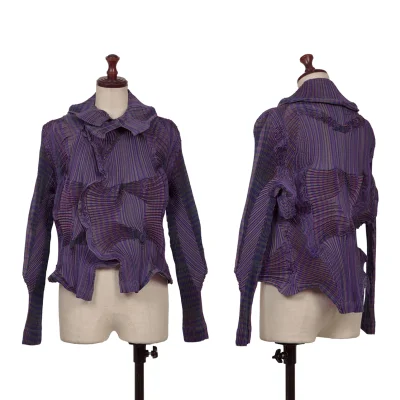 ISSEY MIYAKE 3D Steam Stretch Pleated Stripe Jacket