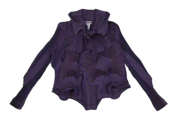 ISSEY MIYAKE 3D Steam Stretch Pleated Stripe Jacket K-171578_002