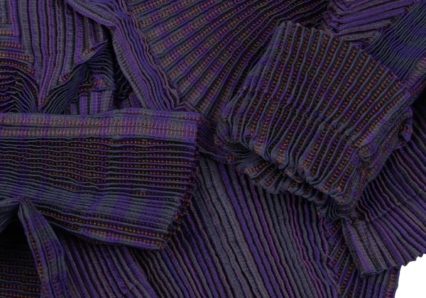 ISSEY MIYAKE 3D Steam Stretch Pleated Stripe Jacket & Skirt K-171580_008