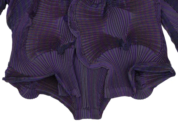 ISSEY MIYAKE 3D Steam Stretch Pleated Stripe Jacket & Skirt K-171580_009