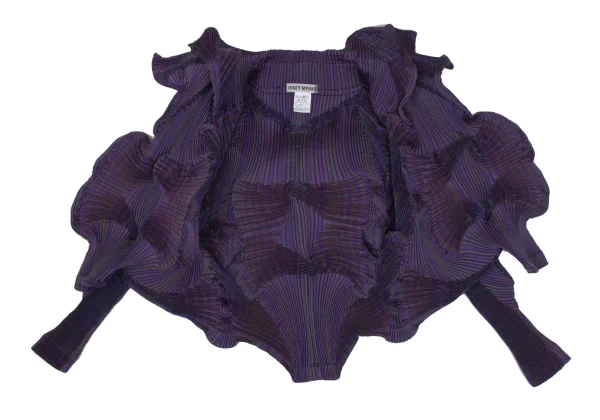 ISSEY MIYAKE 3D Steam Stretch Pleated Stripe Jacket & Skirt K-171580_010