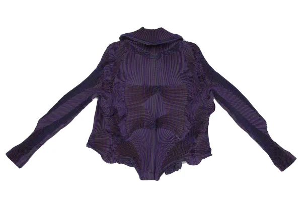 ISSEY MIYAKE 3D Steam Stretch Pleated Stripe Jacket & Skirt K-171580_011