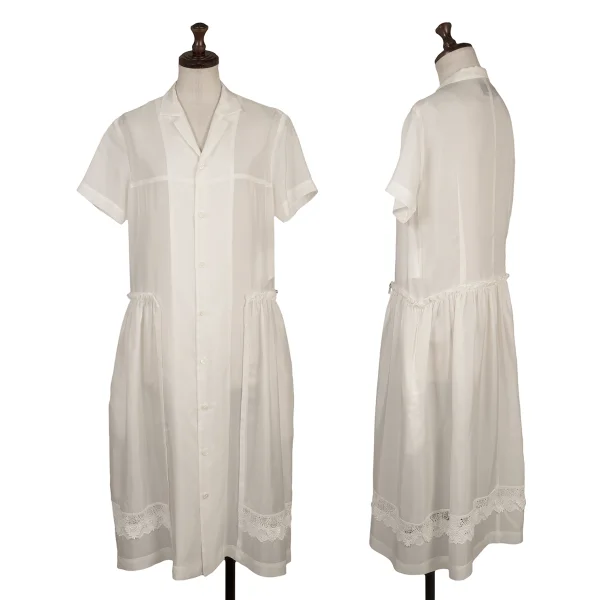 tricot COMME des GARCONS Hem Lace Switching Shirt Dress White M K-171585_001