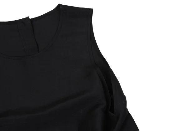 Y's Linen Silk Drape Design Sleeveless Dress K-171587_006