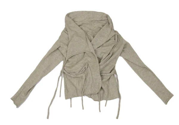 JURGEN LEHL Babaghuri Wool Linen Strap Design Knit Cardigan K-171589_002