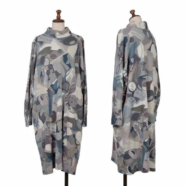 JURGEN LEHL Babaghuri Wool Blend Geometric Tunic Navy,White,Purple M K-171590_001