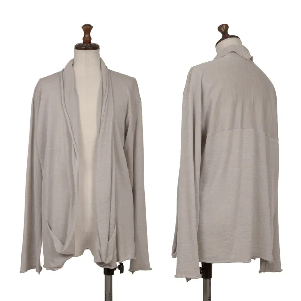 JURGEN LEHL Silk Blend Buttonless Knit Cardigan Grey M K-171593_001
