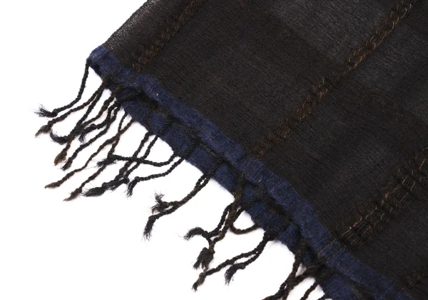 Unbranded  Check Weave Sheer Fringe Stole K-171601_003