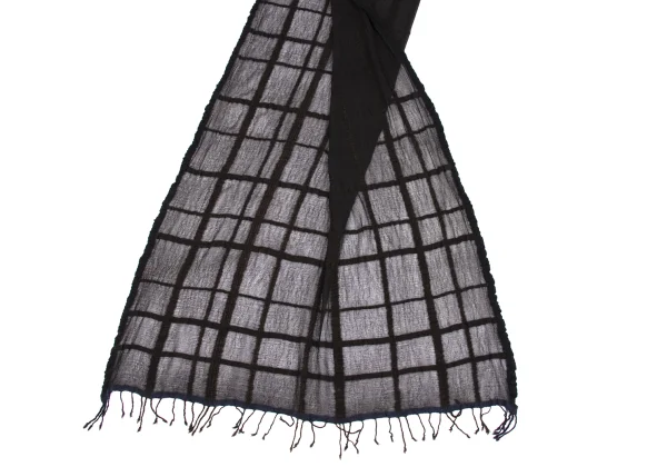 Unbranded  Check Weave Sheer Fringe Stole K-171601_007