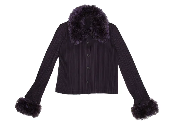 PLEATS PLEASE Detachable Fur Jacket K-171610_002