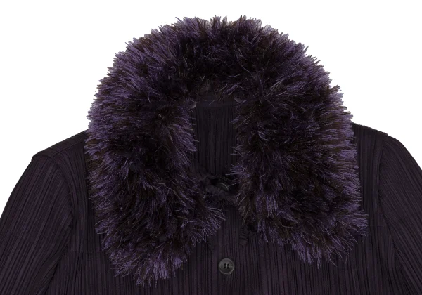 PLEATS PLEASE Detachable Fur Jacket K-171610_004