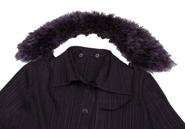 PLEATS PLEASE Detachable Fur Jacket K-171610_006