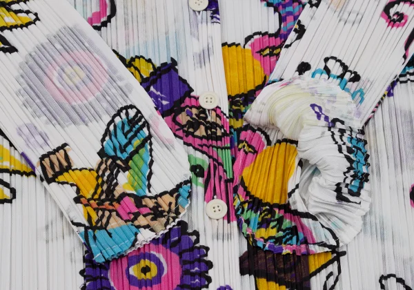 PLEATS PLEASE Drawing Print Round-collar Blouse K-171612_006