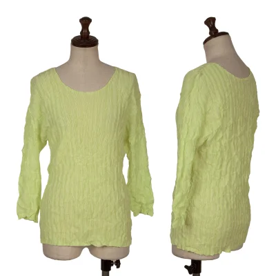 PLEATS PLEASE Wrinkle Pleated 3/4 Sleeve Sleeve Top