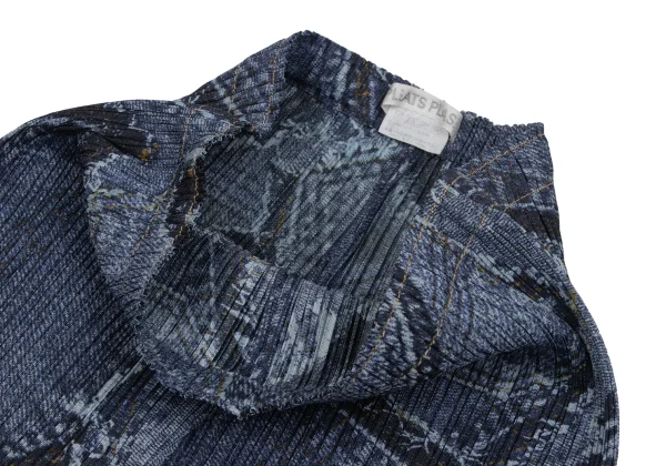 PLEATS PLEASE Patchwork Denim Transfer Flare Pants K-171618_003