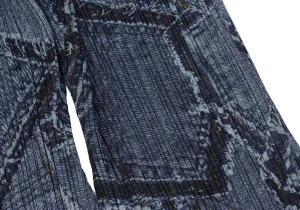 PLEATS PLEASE Patchwork Denim Transfer Flare Pants K-171618_009