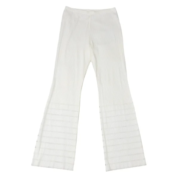 PLEATS PLEASE A-POC Cutting Rib Flare Pants White 3 K-171622_001