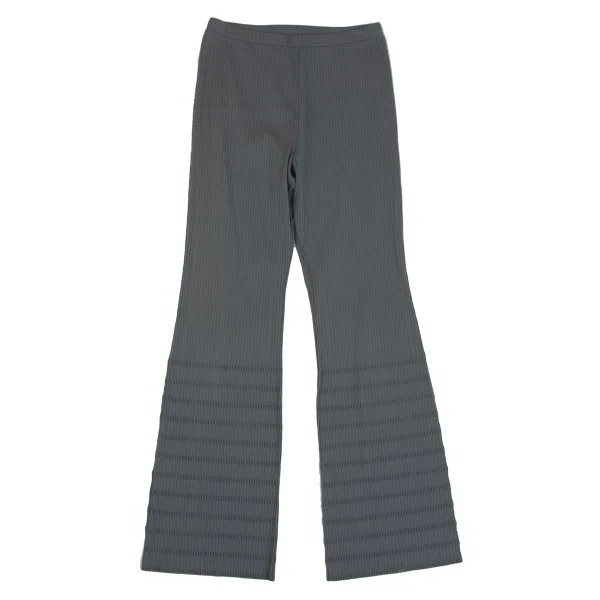 【希少】PLEATS PLEASE フレアパンツ　変形　総柄　サイズ2 プリーツプリーズPLEATS PLEASE A-POC カッティングリブフレアパンツ