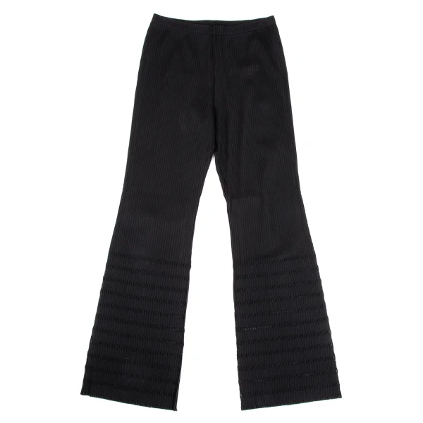 PLEATS PLEASE A-POC Cutting Rib Flare Pants Black 3 K-171624_001
