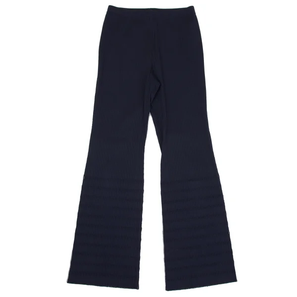 PLEATS PLEASE A-POC Cutting Rib Flare Pants Navy 3 K-171625_001