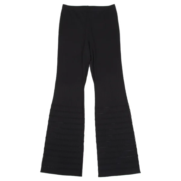 PLEATS PLEASE A-POC INSIDE Cutting Rib Flare Pants Black 3 K-171627_001