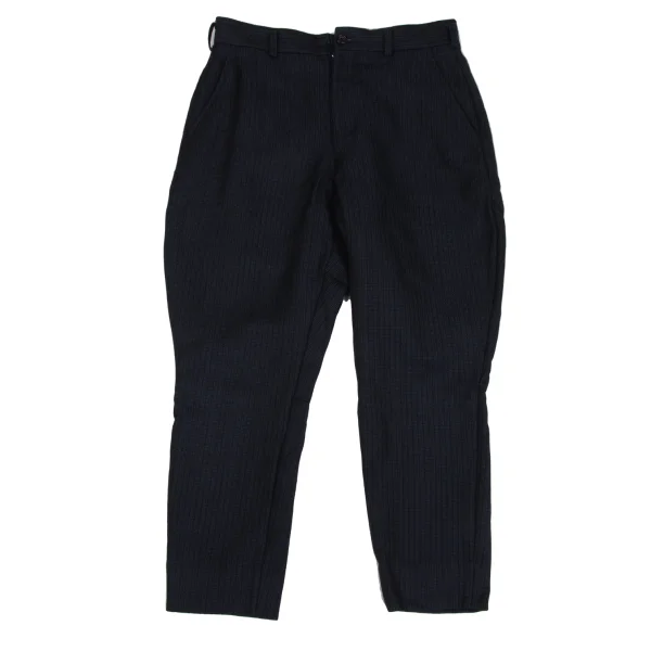 COMME des GARCONS HOMME DEUX Striped Wool Jodhpurs Pants Black,Navy S K-171632_001