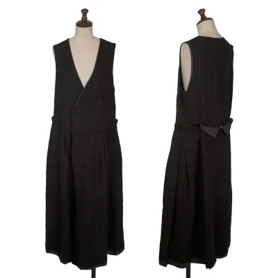 Y's Fulling Wool Waist Switching Sleeveless Dress