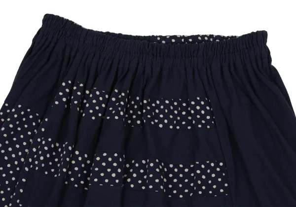Y's Dot Switching Cotton Skirt K-171639_003