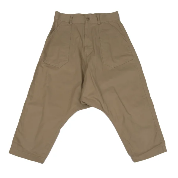 REGULATION yohji yamamoto Cotton  Dropped Crotch Pants Beige 1 K-171641_001