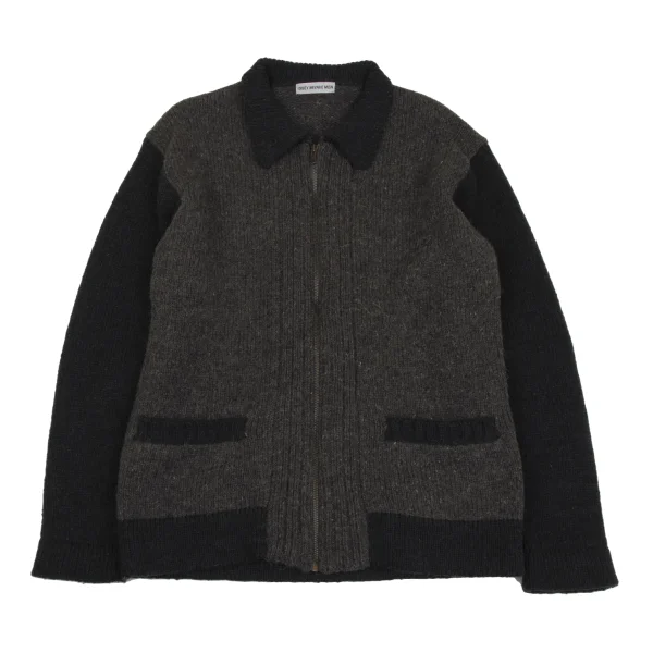 ISSEY MIYAKE MEN Switching Wool Knit Blouson Khaki L K-171654_001
