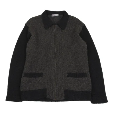 ISSEY MIYAKE MEN Switching Wool Knit Blouson