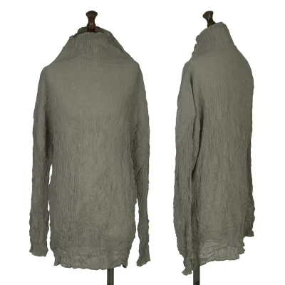 ISSEY MIYAKE Silk Blend Wrinkle Pleated Turtleneck T Shirt