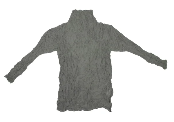 ISSEY MIYAKE Silk Blend Wrinkle Pleated Turtleneck T Shirt K-171657_002
