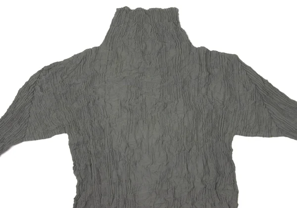 ISSEY MIYAKE Silk Blend Wrinkle Pleated Turtleneck T Shirt K-171657_003