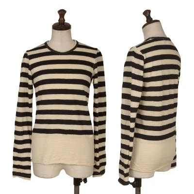 JUNYA WATANABE COMME des GARCONS Wool Striped Long Sleeve Knit Top
